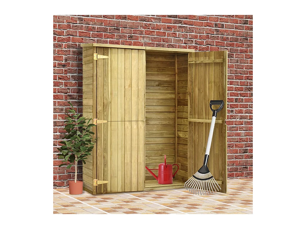 Arja  Abri à outils de jardin 123x50x171 cm Pinède imprégnée