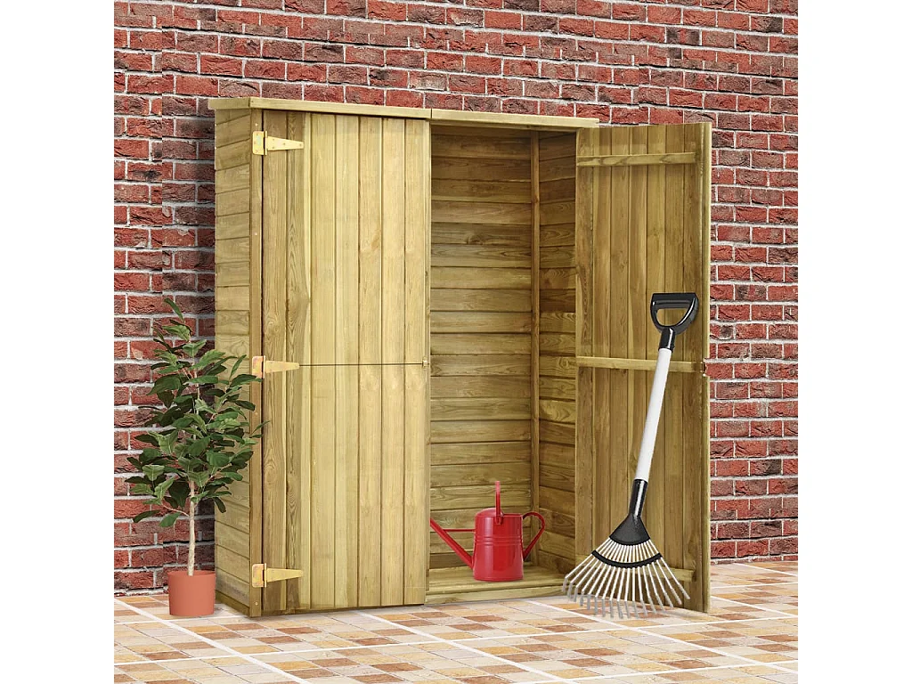 Arja  Abri à outils de jardin 123x50x171 cm Pinède imprégnée