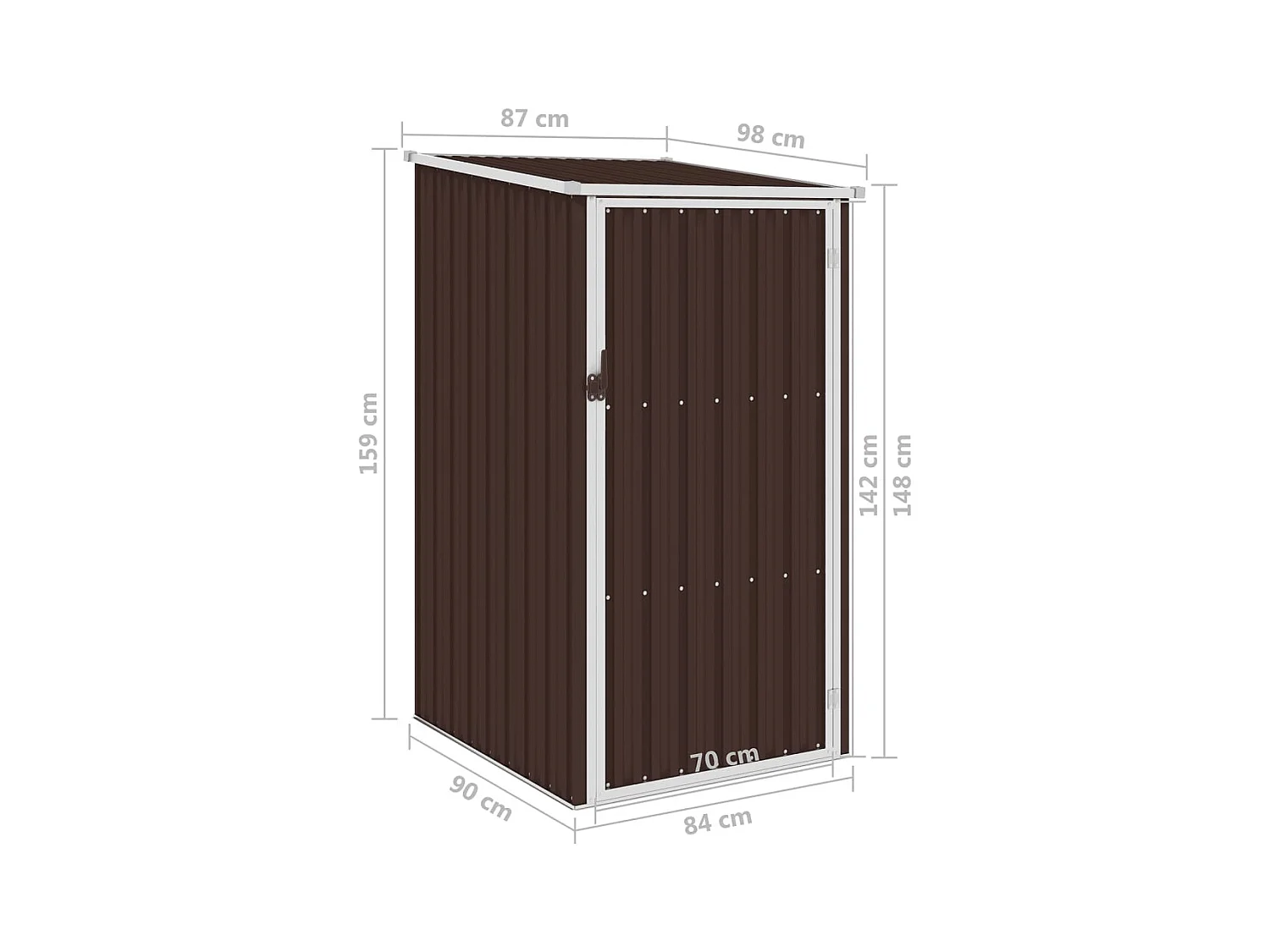 Marie-Dominique  Abri de jardin Marrron 87x98x159 cm Acier galvanisé