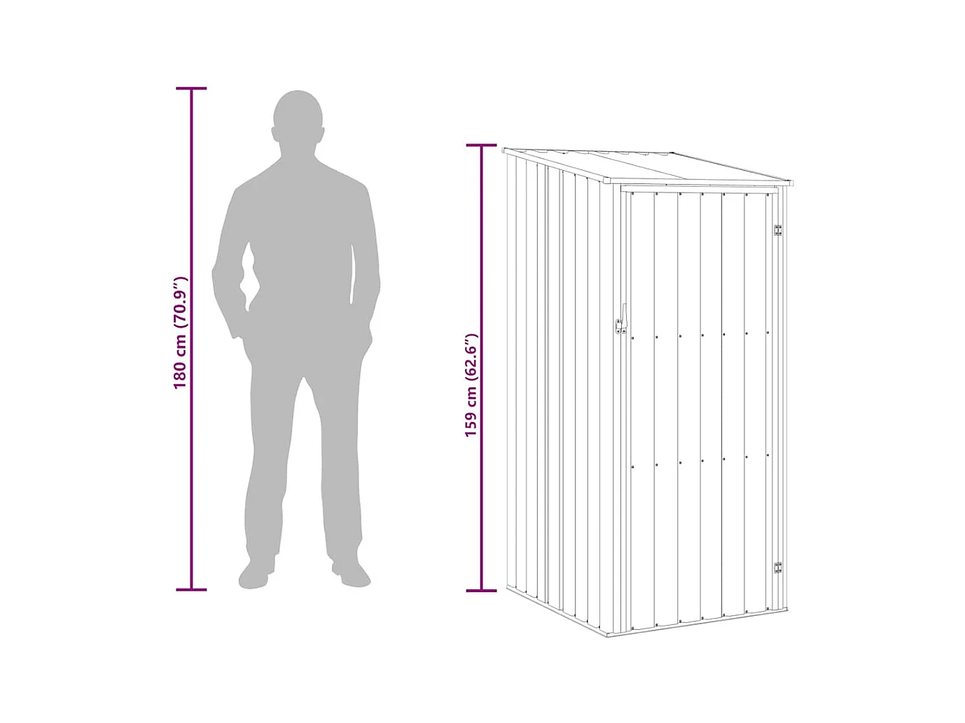 Marie-Dominique  Abri de jardin Marrron 87x98x159 cm Acier galvanisé