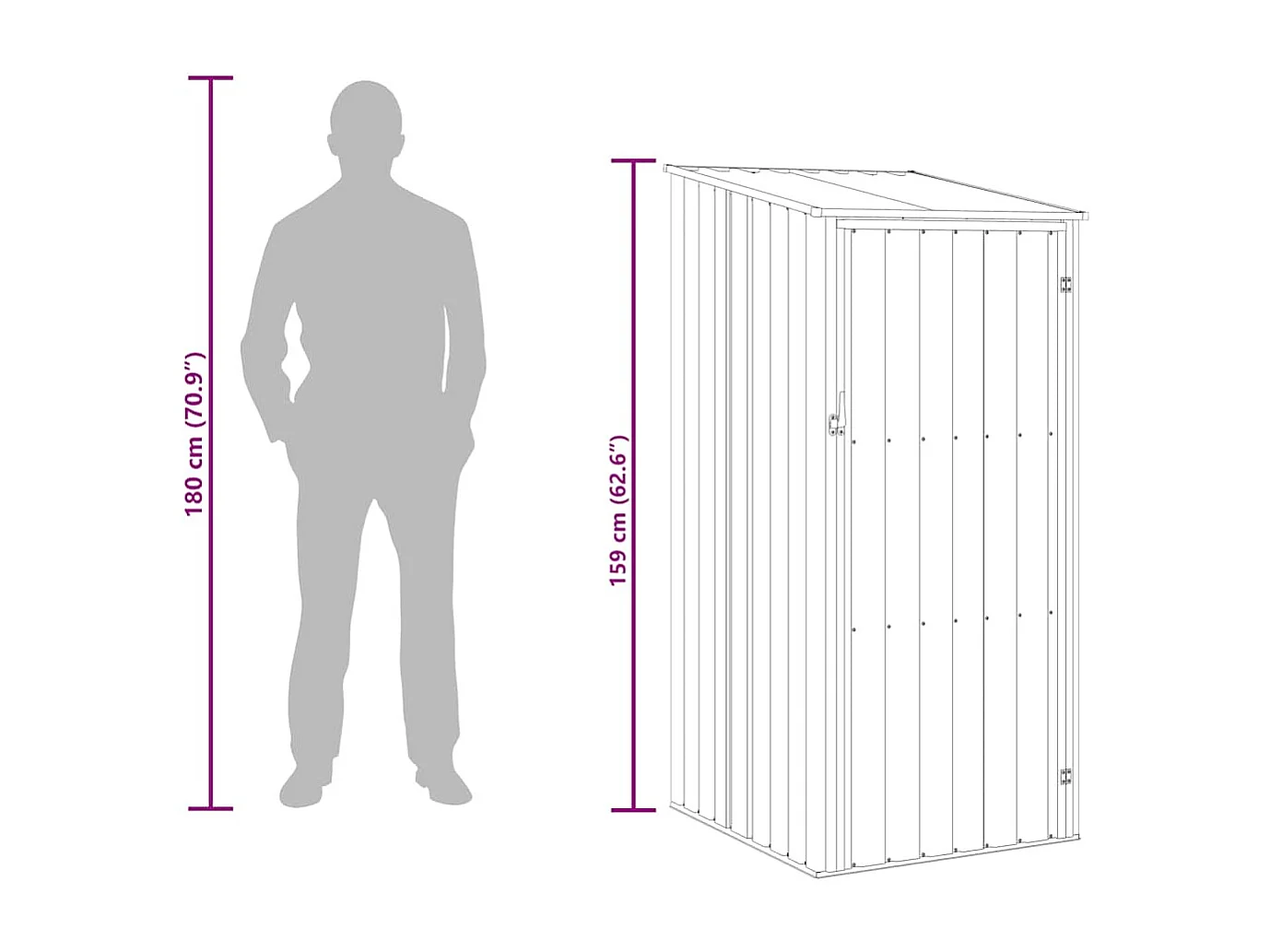 Marie-Dominique  Abri de jardin Marrron 87x98x159 cm Acier galvanisé