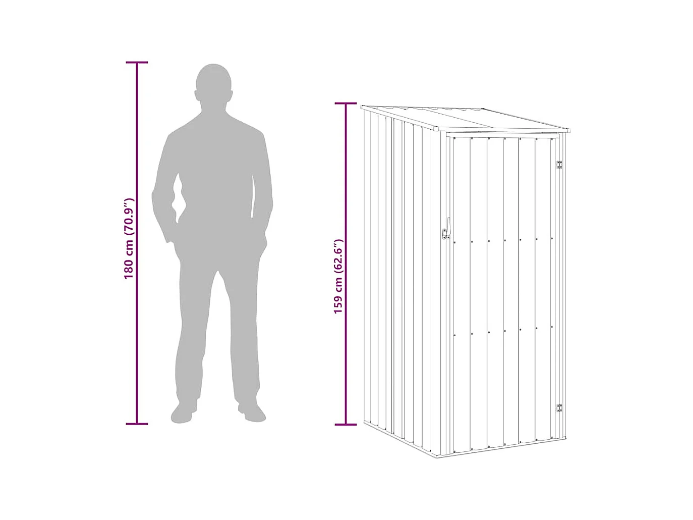 Marie-Dominique  Abri de jardin Anthracite 87x98x159 cm Acier galvanisé