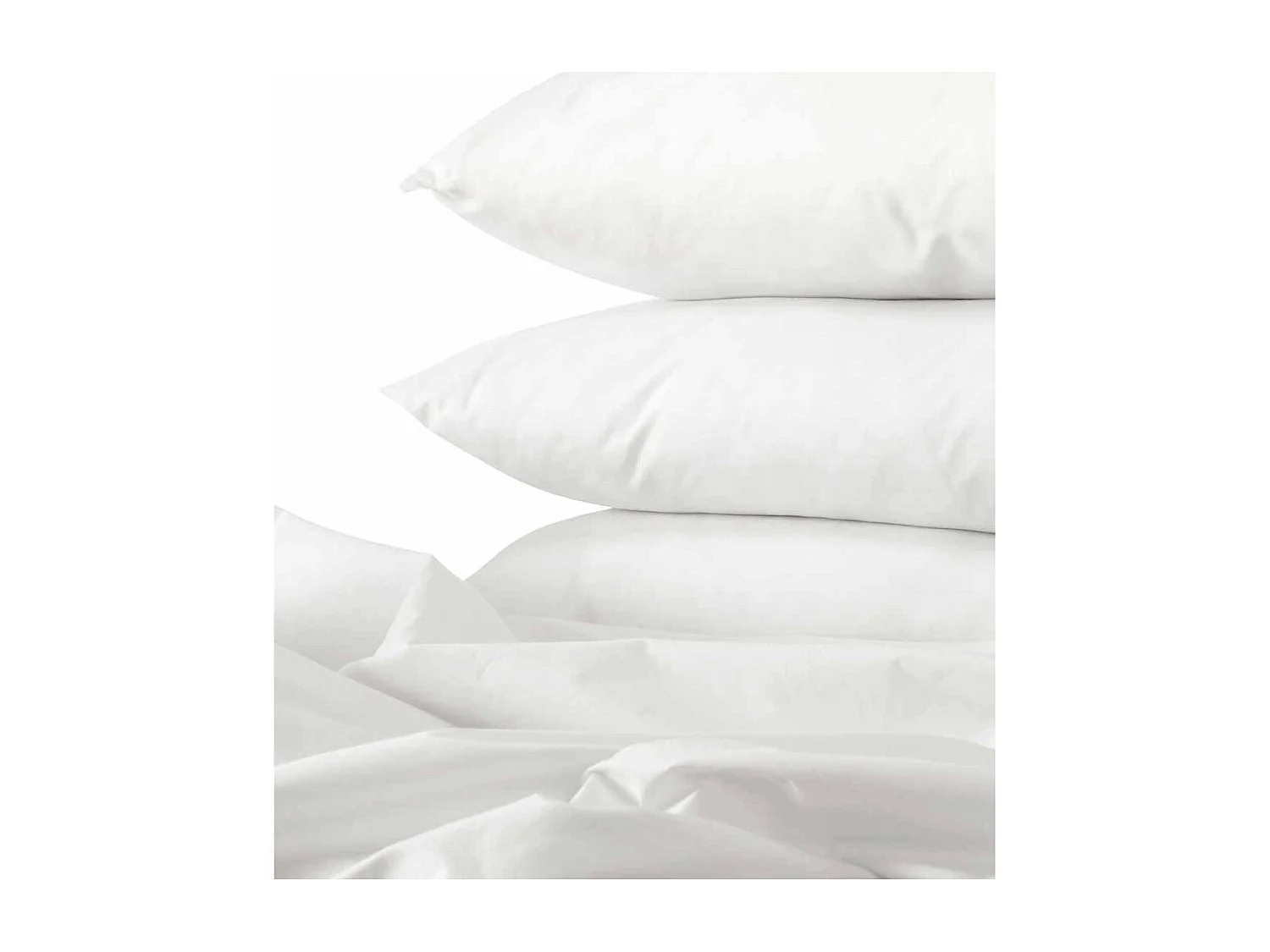 Almohada de 75x40 con núcleo de fibra de poliéster y funda exterior en color blanco Fibra