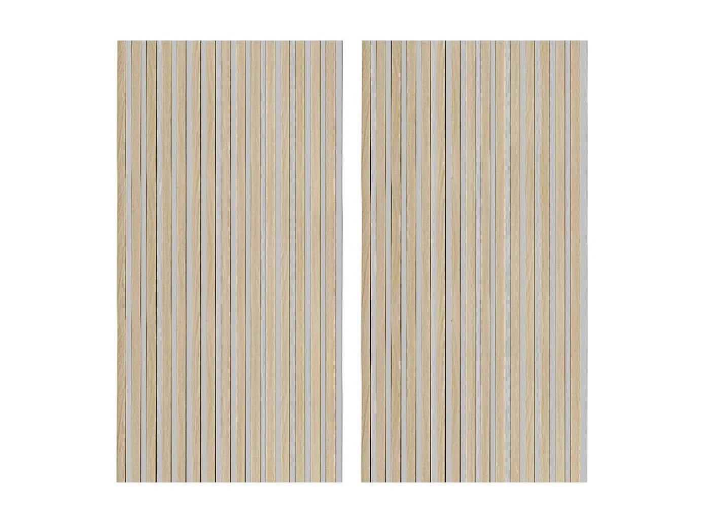 Pack de 2 paneles actústicos de 120x60x2,2 cm de MDF y PET en color roble honey y gris