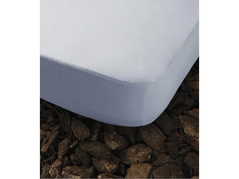 Sábana bajera de 90x190-200 cm de algodón impermeable y transpirable en color blanco Luna