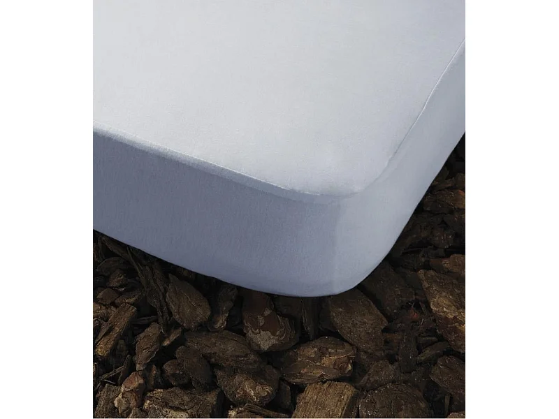 Sábana bajera de 90x190-200 cm de algodón impermeable y transpirable en color blanco Luna