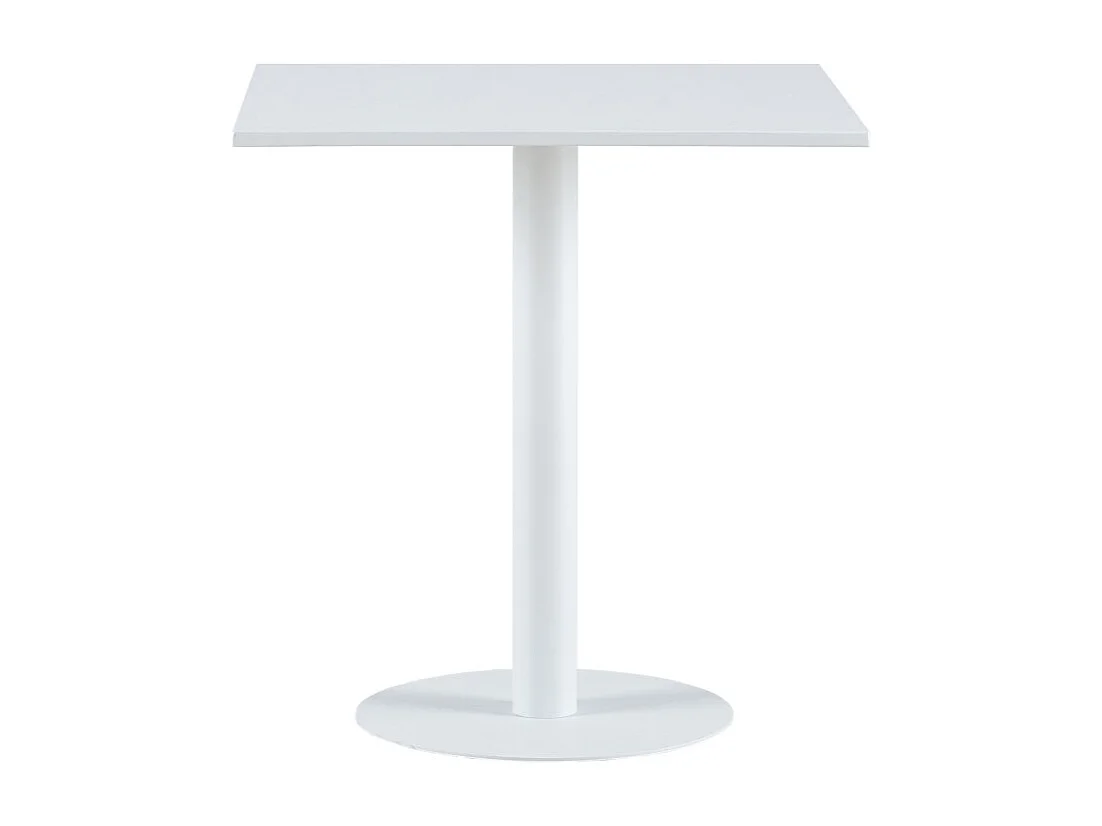 Mesa cuadrada de 73x70x70 cm de metal resistente a los arañazos en color blanco Borja