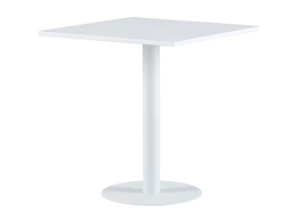 Mesa cuadrada de 73x70x70 cm de metal resistente a los arañazos en color blanco Borja