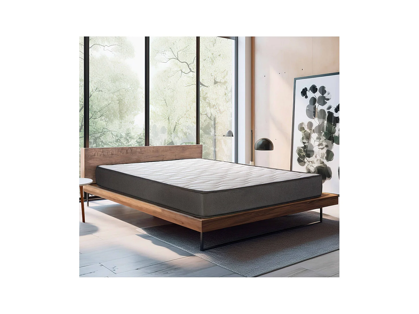 Colchón viscoelástico de 90x190x15 cm con núcleo de densidad de 30 kg en blanco Toc 15