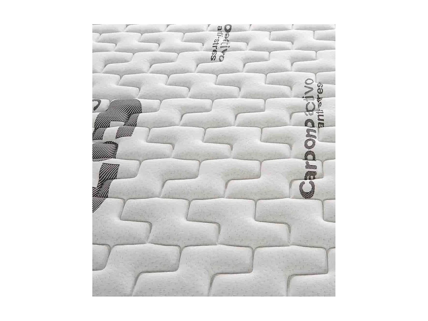 Colchón de 135x190x25 cm con espuma HR y lámina de 4 cm con tejido suave Visco Carbono