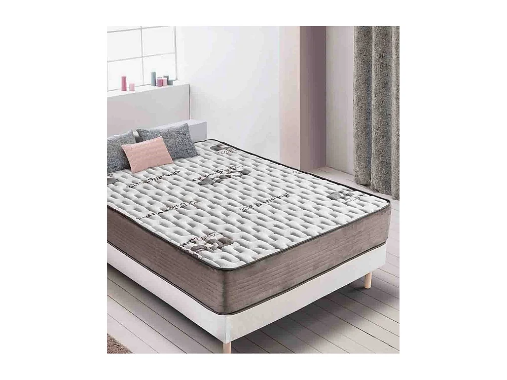 Colchón de 150x190x25 cm con espuma HR y lámina de 4 cm con tejido suave Visco Carbono