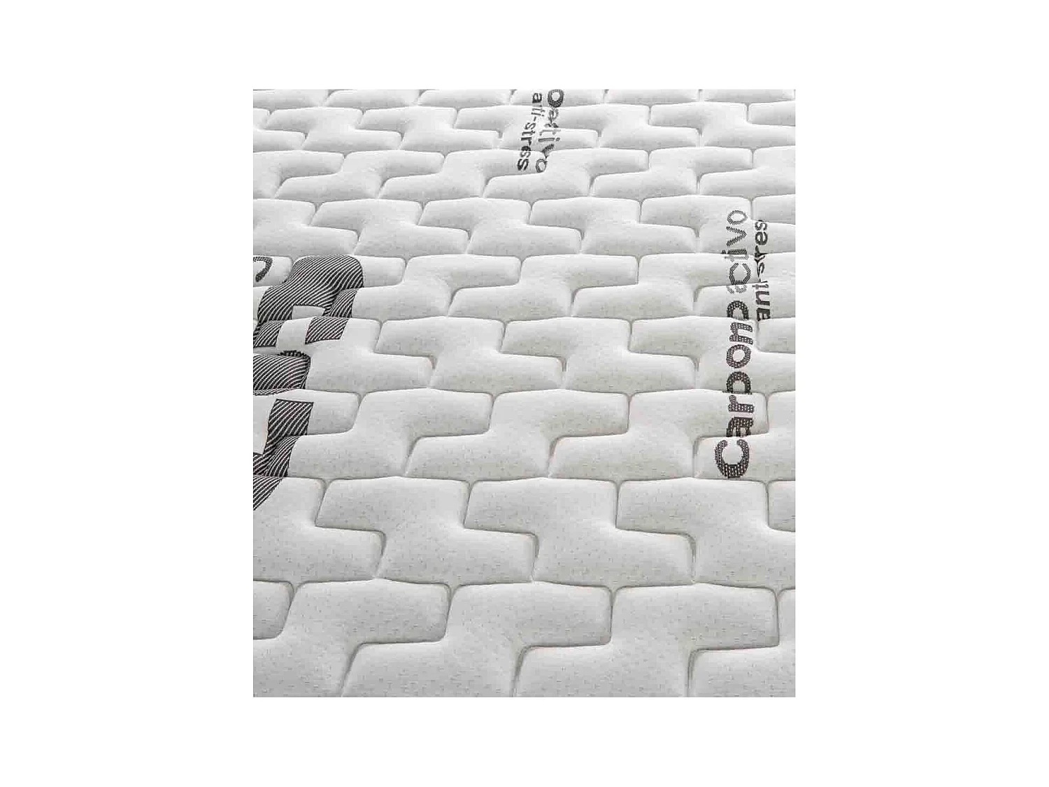 Colchón de 150x190x25 cm con espuma HR y lámina de 4 cm con tejido suave Visco Carbono