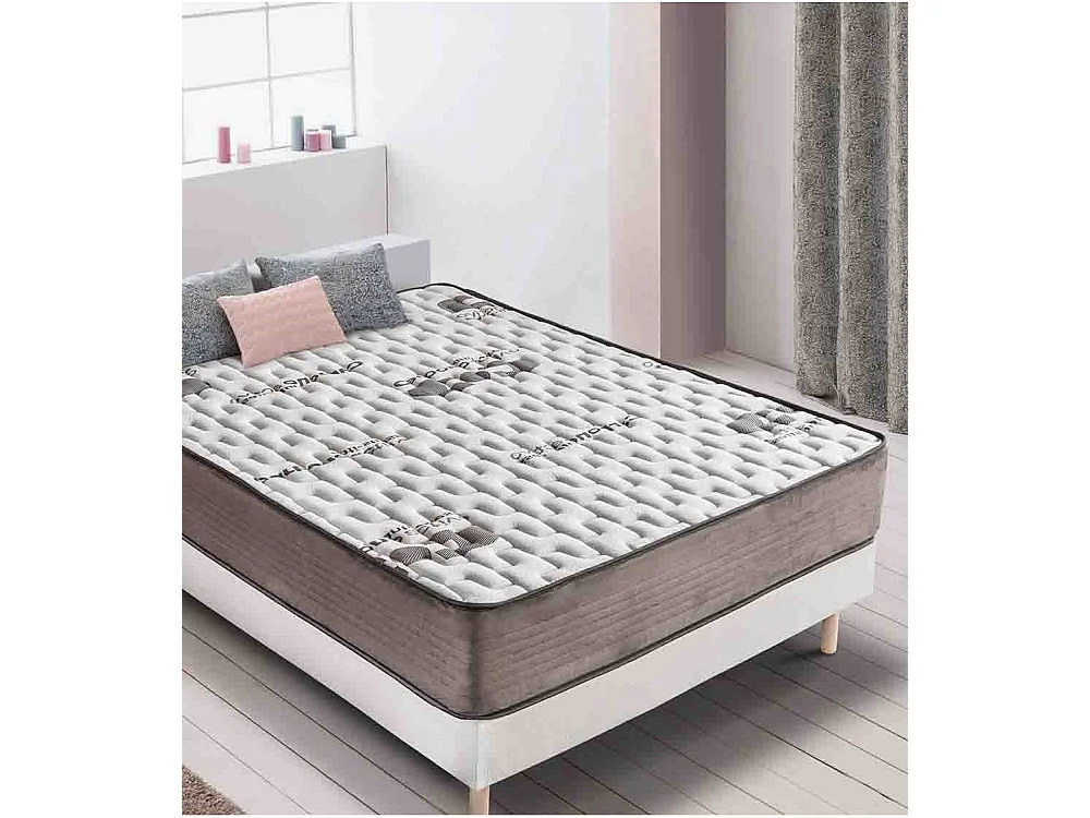 Colchón de 150x190x25 cm con espuma HR y lámina de 4 cm con tejido suave Visco Carbono