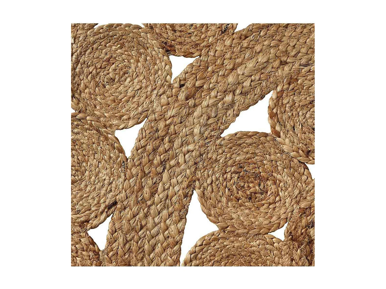 Alfombra redonda de 120x120x0,5 cm con fibras naturales de yute en color marrón Zoya