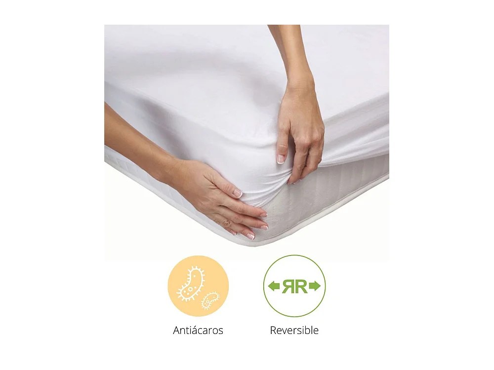 Cubrecolchón acolchado de 90x190-200x26 cm absorbente y transpirable en blanco Zafir