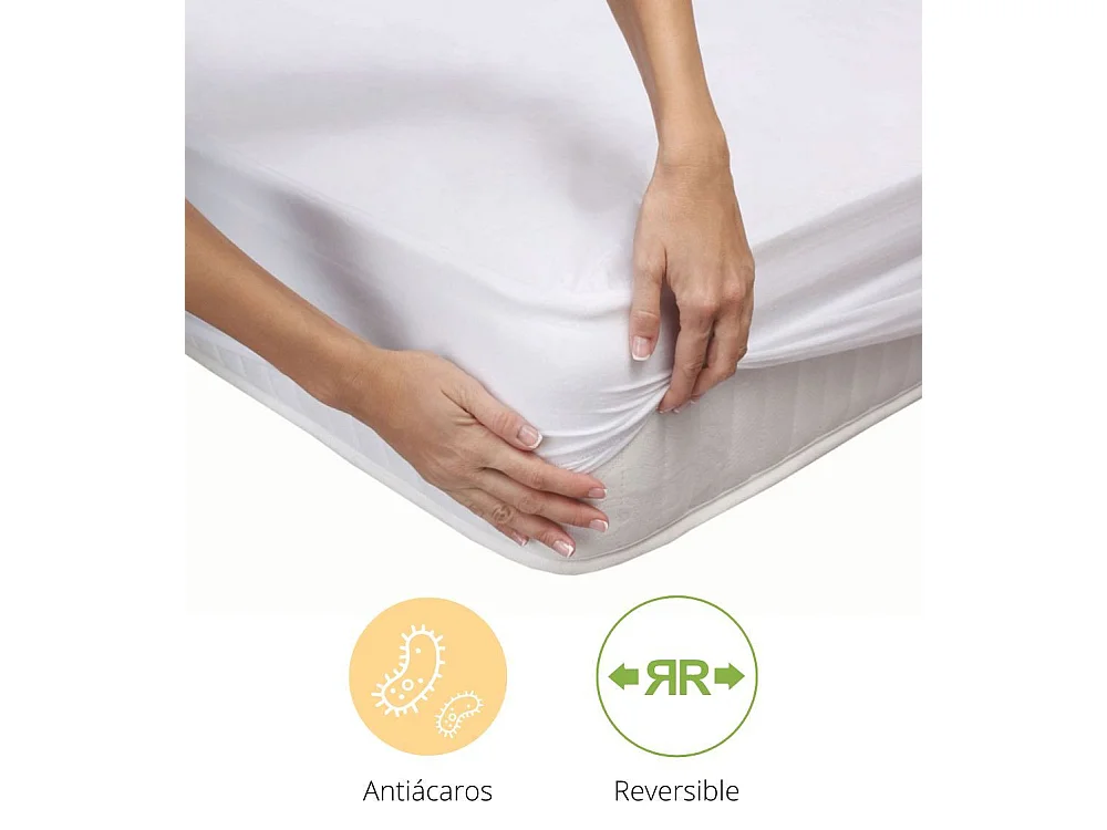 Cubrecolchón acolchado de 90x190-200x26 cm absorbente y transpirable en blanco Zafir