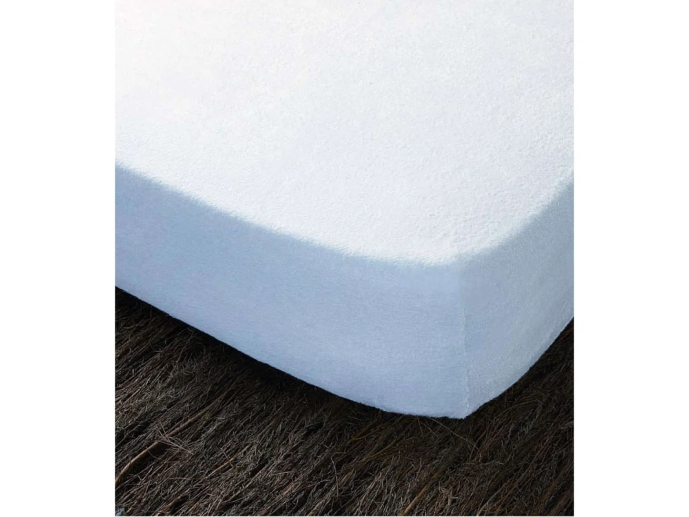 Funda de colchón elástica de 150x190 cm en rizo 100% algodón con cremallera en U Mistral