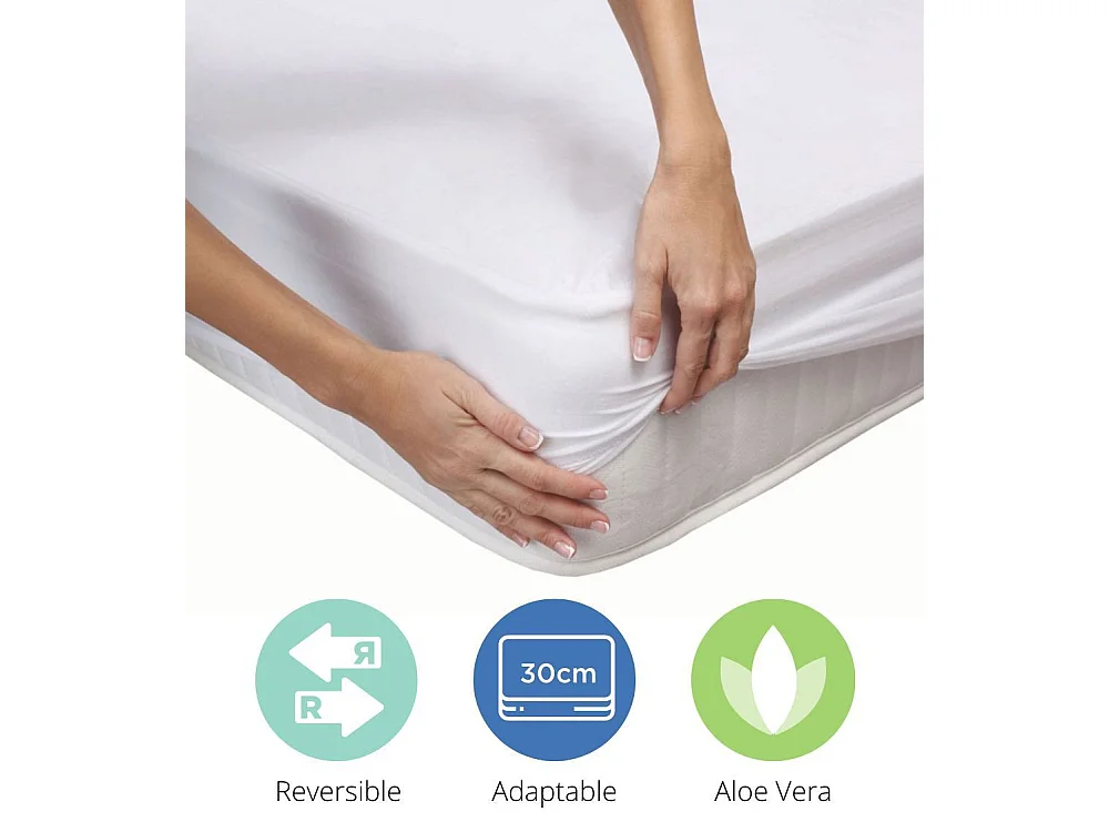 Cubrecolchón de 135x190 cm hipoalergénico de microfibra extra suave en color blanco Alisa