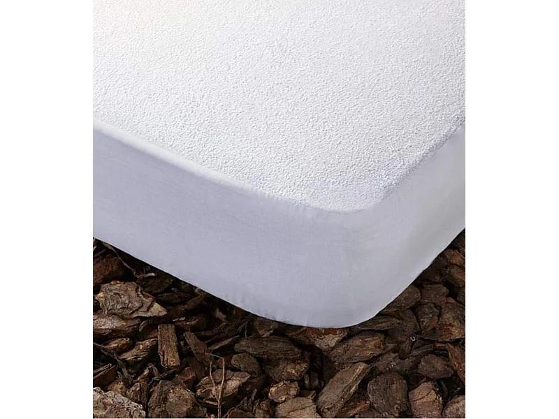 Protector impermeable de 90x190-200 cm transpirable microperforado PU en blanco Nube