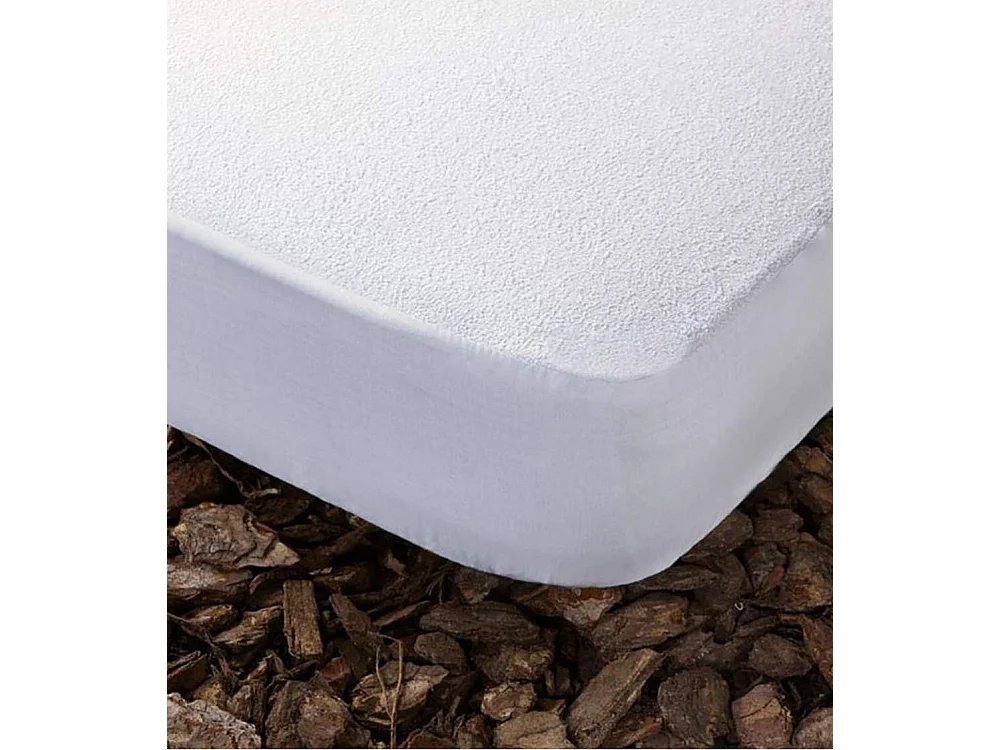 Protector impermeable de 135x190-200 cm de algodón rizo de alto gramaje en blanco Vent