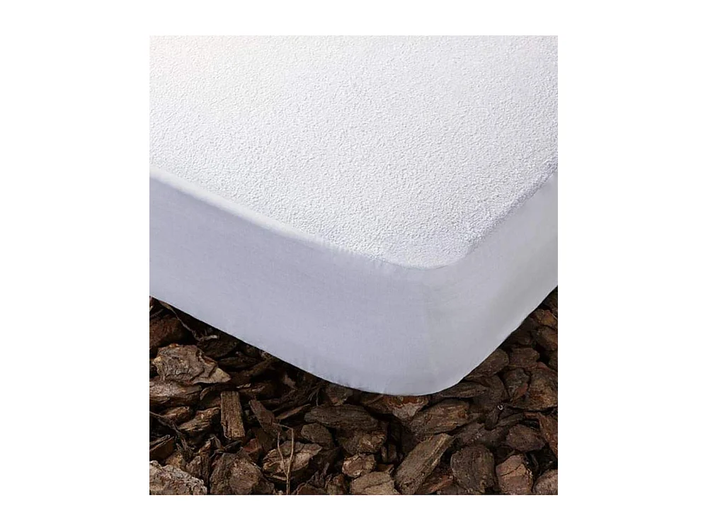 Protector impermeable de 90x190-200 cm de algodón rizo de alto gramaje en blanco Vent