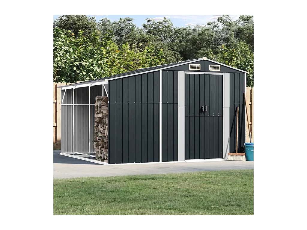 Lakeville  Abri de jardin anthracite 277x279x179 cm acier galvanisé