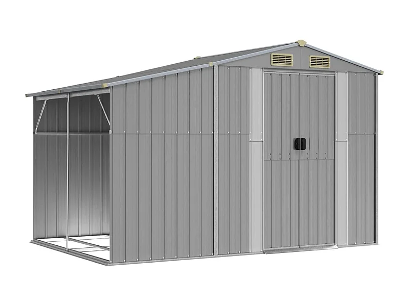 Lakeville  Cobertizo de jardín acero galvanizado gris 277x192,5x179 cm