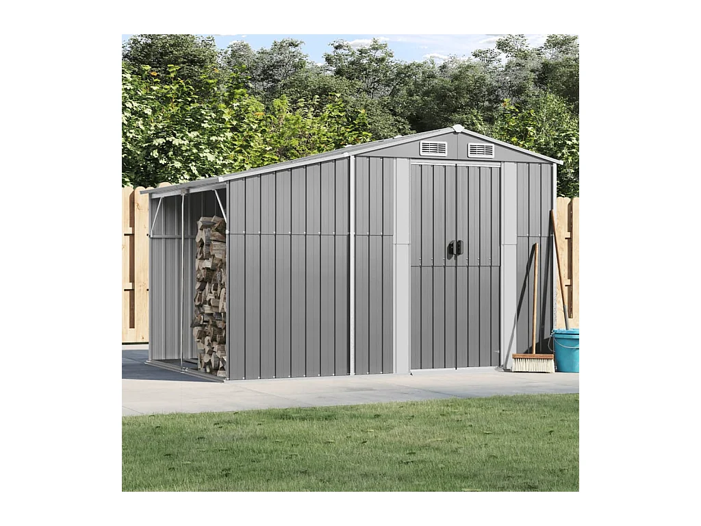 Lakeville  Abri de jardin gris 277x192,5x179 cm acier galvanisé