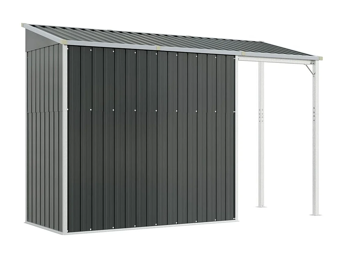 Klavs  Abri de jardin avec toit prolongé anthracite 277x107x181 cm
