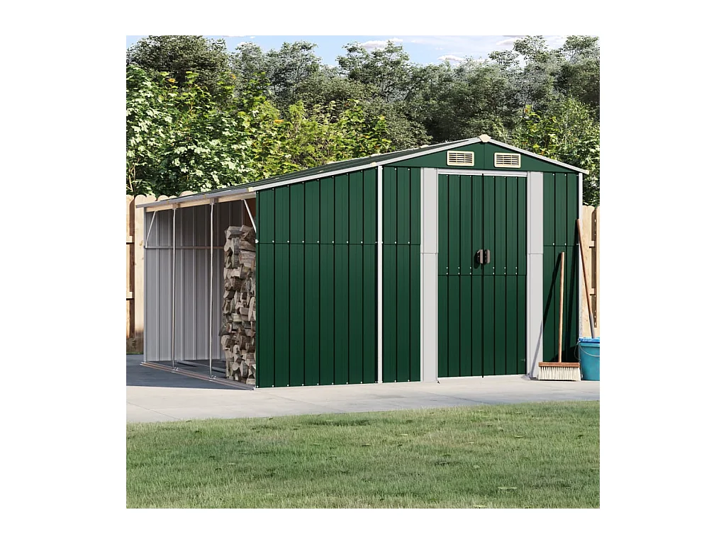 Lakeville  Abri de jardin vert 277x279x179 cm acier galvanisé