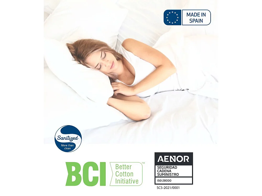 Funda de colchón elástica de 90x190 cm en rizo 100% algodón con cremallera en U Mistral