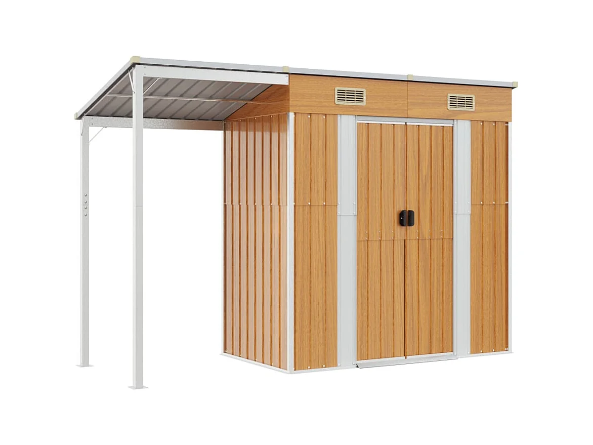 Klavs  Abri de jardin avec toit prolongé marron clair 277x107x181 cm