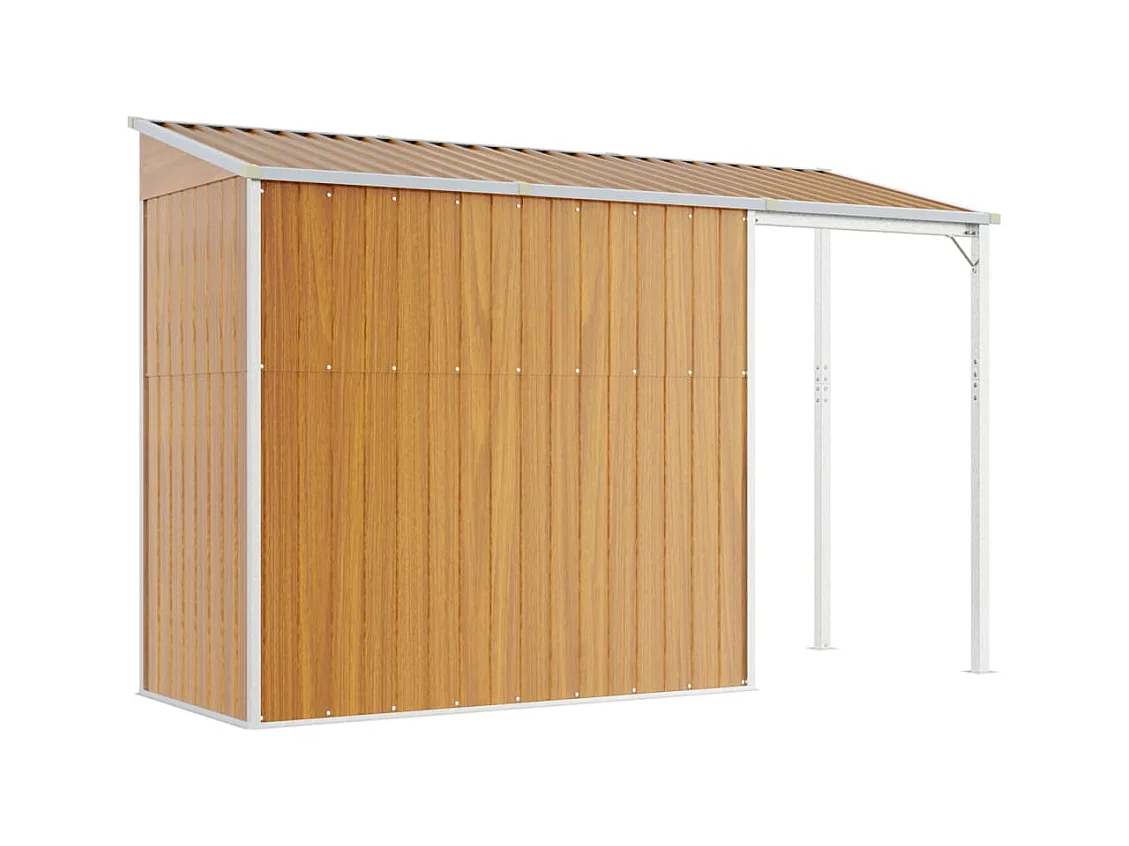 Klavs  Abri de jardin avec toit prolongé marron clair 277x107x181 cm