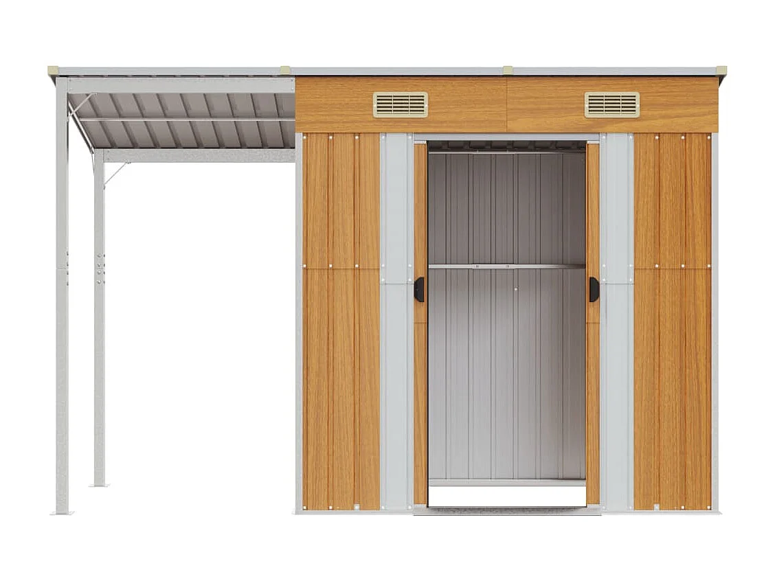 Klavs  Abri de jardin avec toit prolongé marron clair 277x107x181 cm