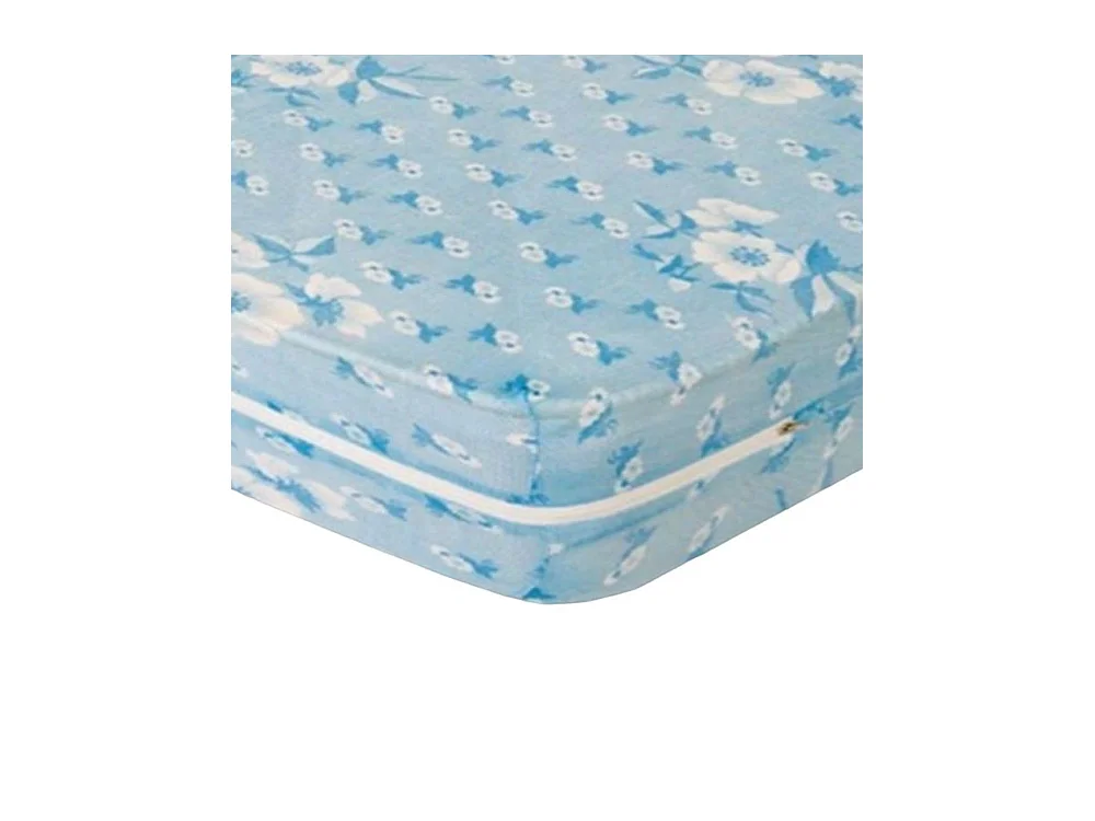 Funda de colchón elástica de 90x190x25 cm con cremallera reforzada en color azul Alba