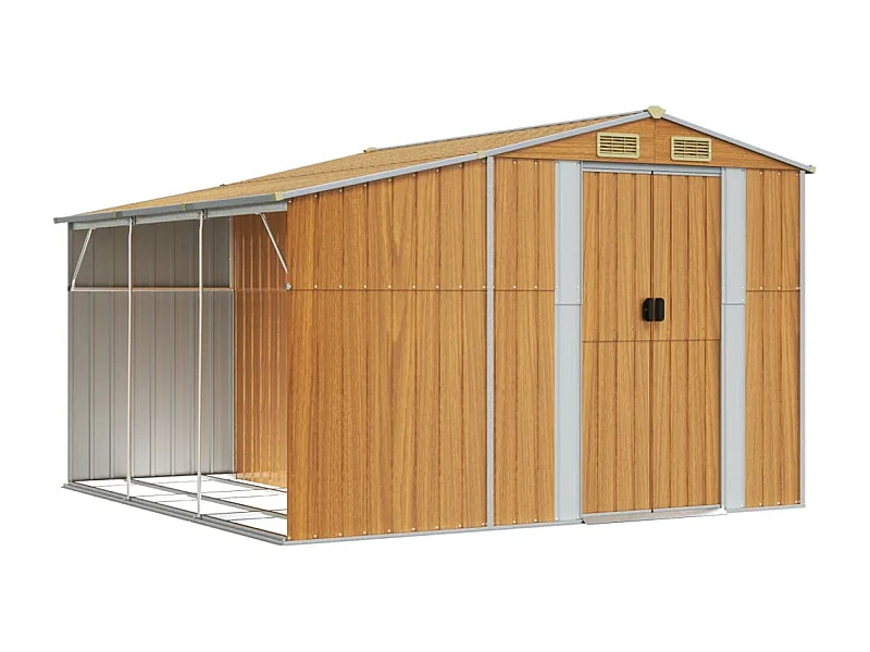 Lakeville  Abri de jardin marron clair 277x279x179 cm acier galvanisé