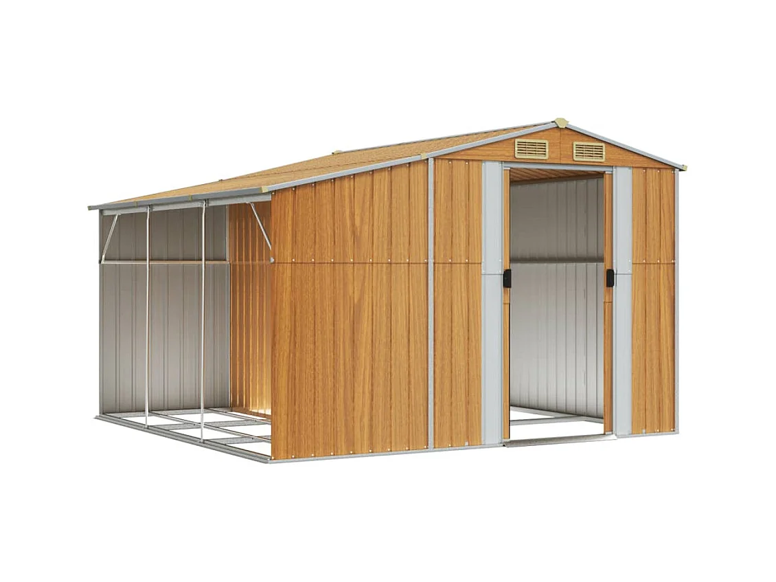 Lakeville  Abri de jardin marron clair 277x279x179 cm acier galvanisé