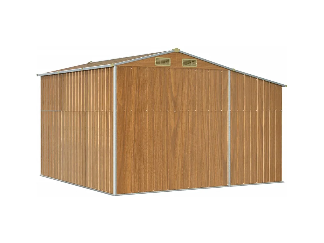 Lakeville  Abri de jardin marron clair 277x279x179 cm acier galvanisé
