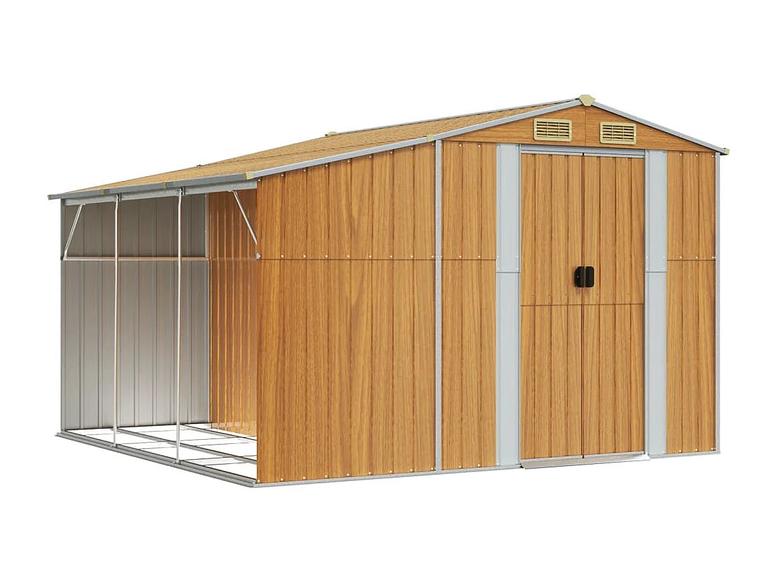 Lakeville  Abri de jardin marron clair 277x279x179 cm acier galvanisé