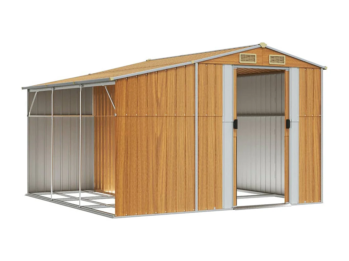 Lakeville  Abri de jardin marron clair 277x279x179 cm acier galvanisé