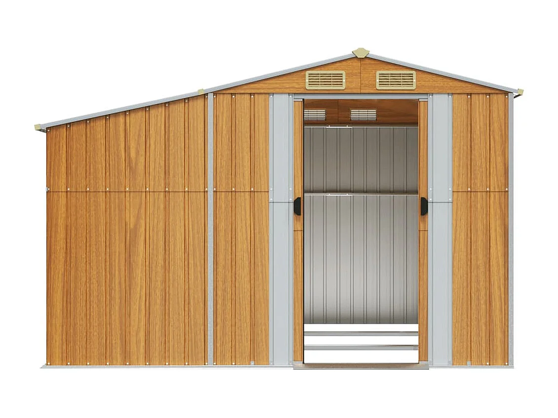 Lakeville  Abri de jardin marron clair 277x279x179 cm acier galvanisé