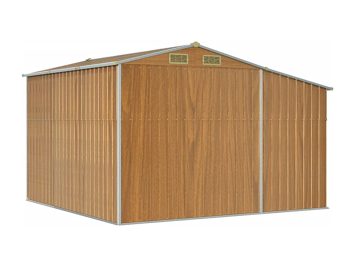 Lakeville  Abri de jardin marron clair 277x279x179 cm acier galvanisé