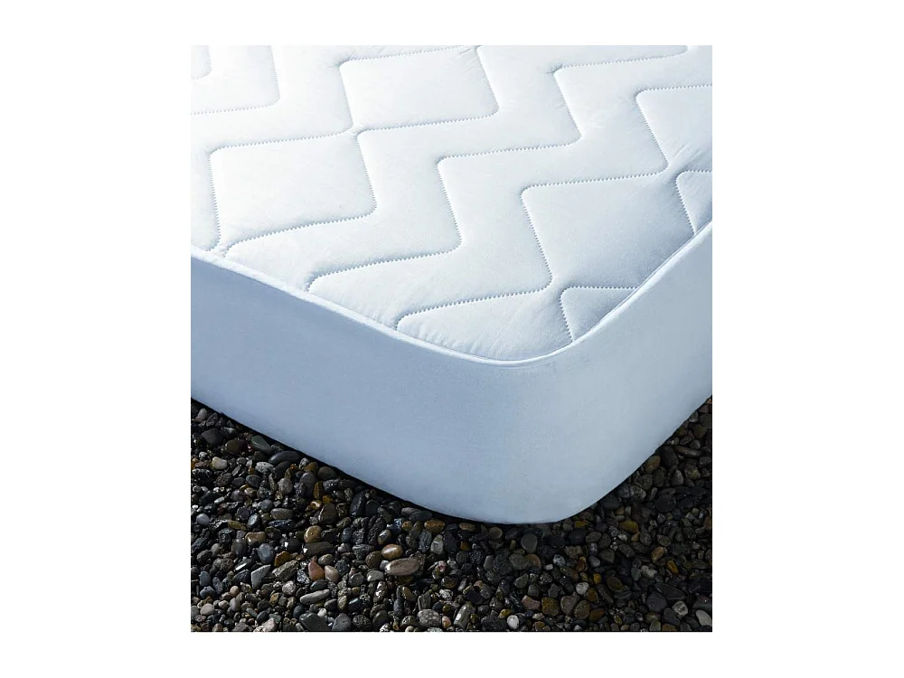 Cubrecolchón de 90x190 cm hipoalergénico de microfibra extra suave en color blanco Alisa