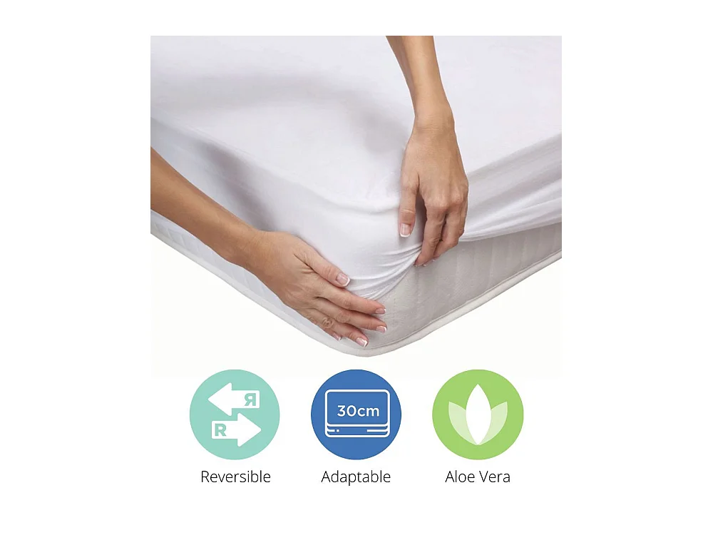 Cubrecolchón de 90x190 cm hipoalergénico de microfibra extra suave en color blanco Alisa