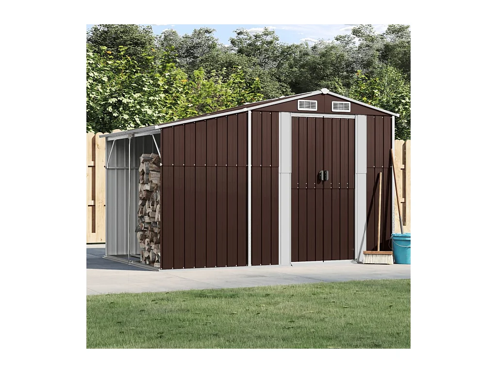 Lakeville  Abri de jardin marron 277x192,5x179 cm acier galvanisé