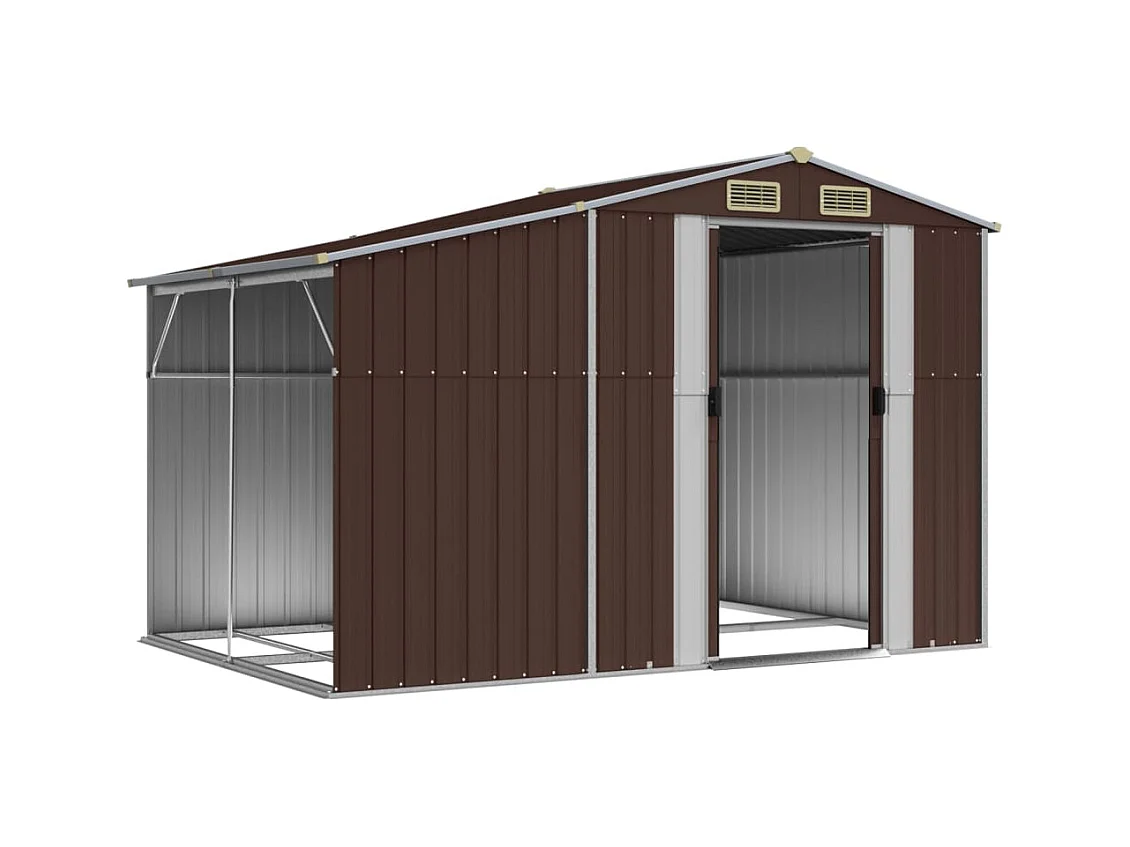 Lakeville  Abri de jardin marron 277x192,5x179 cm acier galvanisé