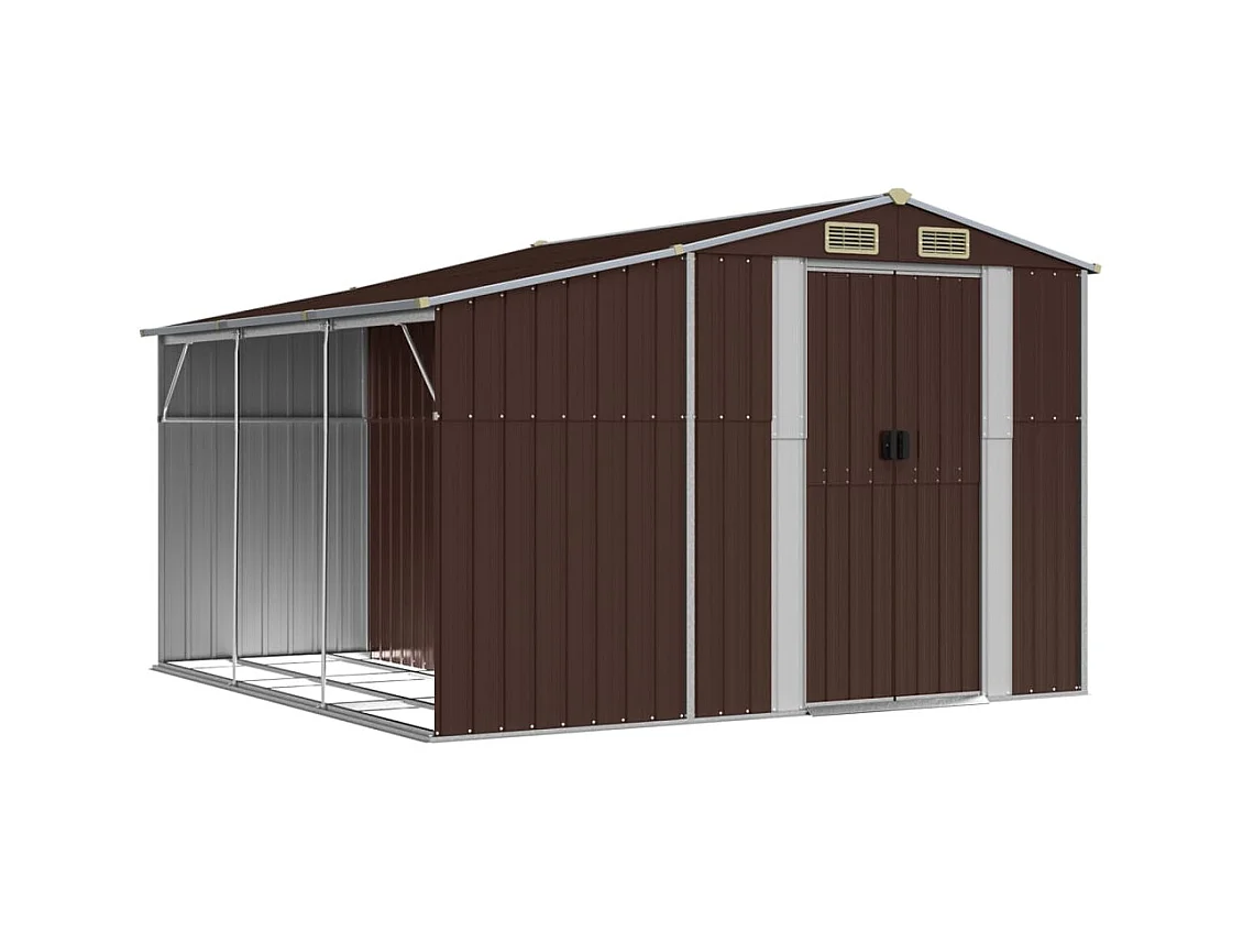 Lakeville  Abri de jardin marron 277x279x179 cm acier galvanisé
