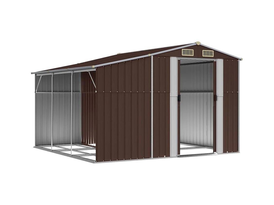 Lakeville  Abri de jardin marron 277x279x179 cm acier galvanisé