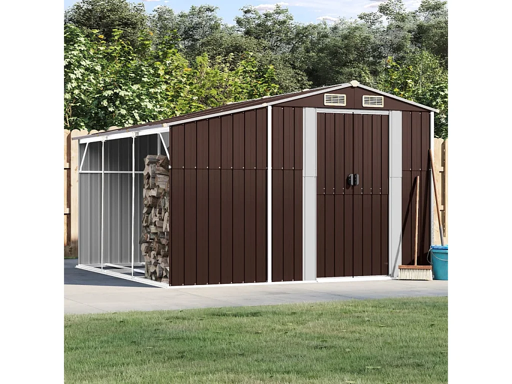 Lakeville  Abri de jardin marron 277x279x179 cm acier galvanisé