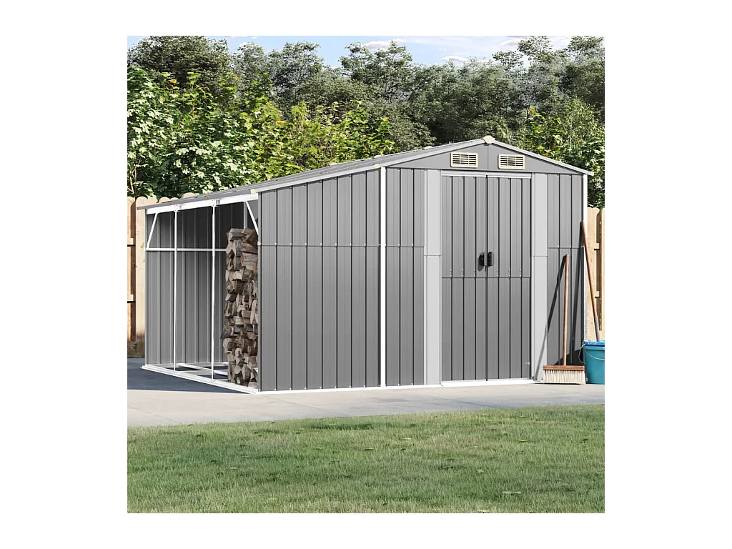 Lakeville  Abri de jardin gris 277x279x179 cm acier galvanisé